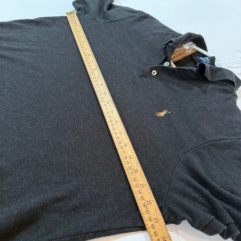 Polo Ralph Lauren Boys XL Dark Gray Classic Fit Short Sleeve Polo Shirt Cotton